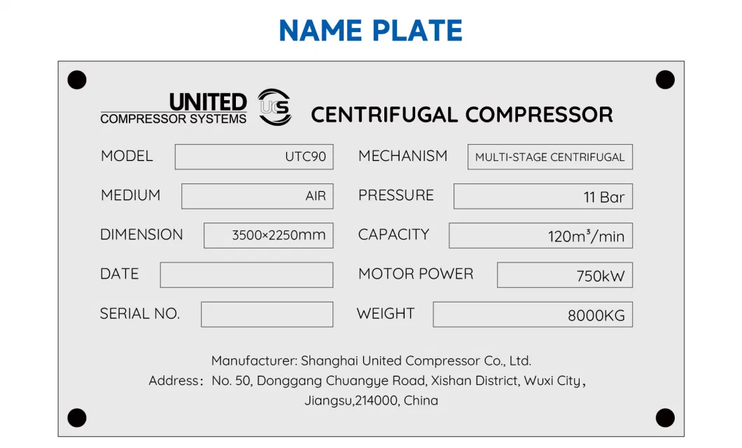 Superior Quality 2200kw Industrial Rotary Oil Single-Stage Screw Screw Air Centrifugal Compressor