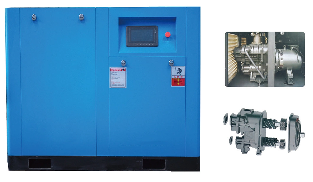 90kw/120HP 7-13bar AC Power Two Stage Screw Compressor Design for Woodworking Machinery