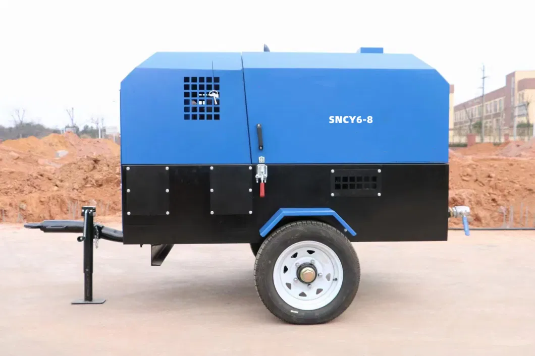 Heavy Duty 185cfm 41kw Single Diesel Engine Portable Air Compressor